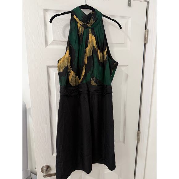 The Limited Women's Halter Cocktail Dress - Black Green Gold - Size 14 - NEW - Picture 2 of 7